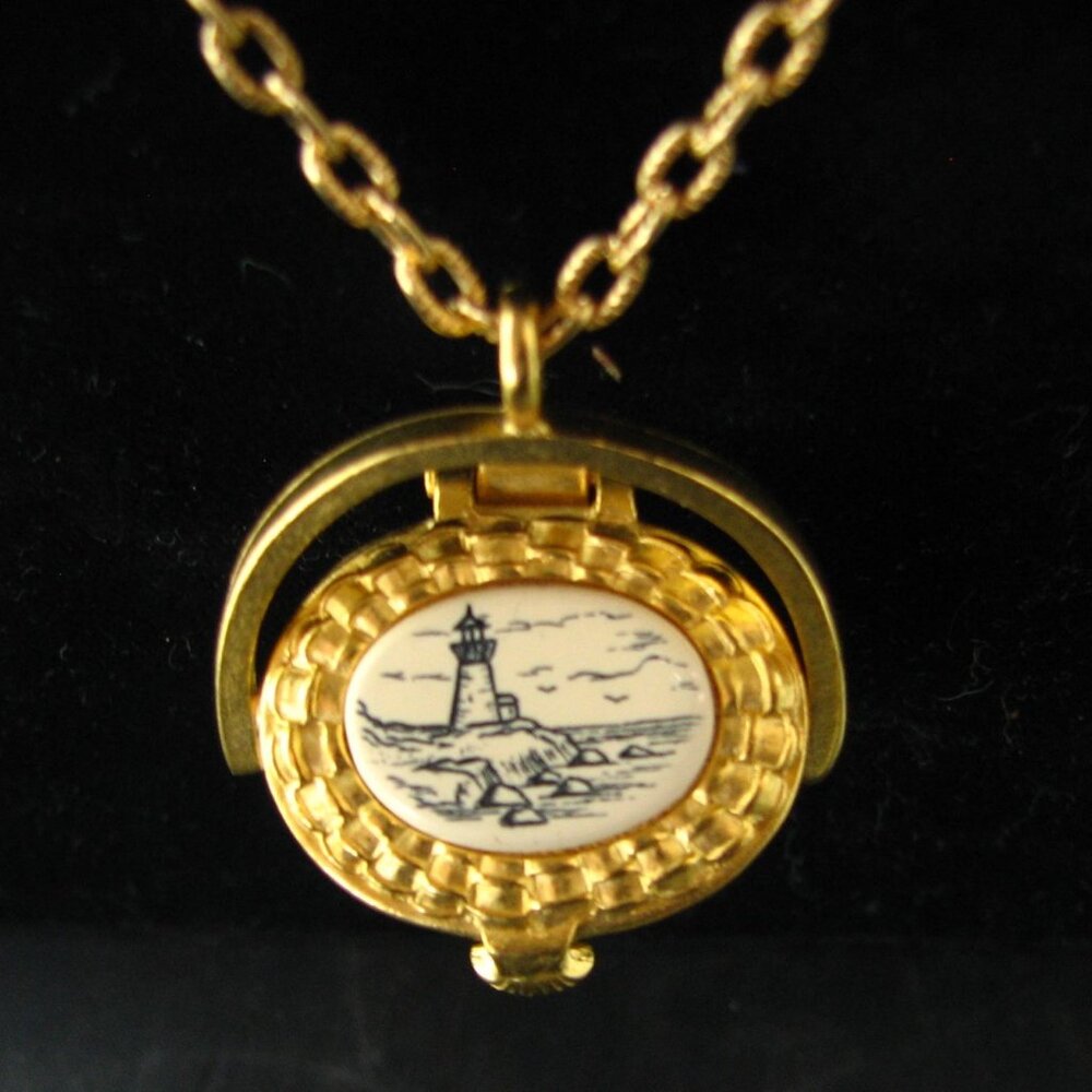Gorgeous Nantucket Basket Pendant w/Lighthouse and Mini Penny by David Parquette